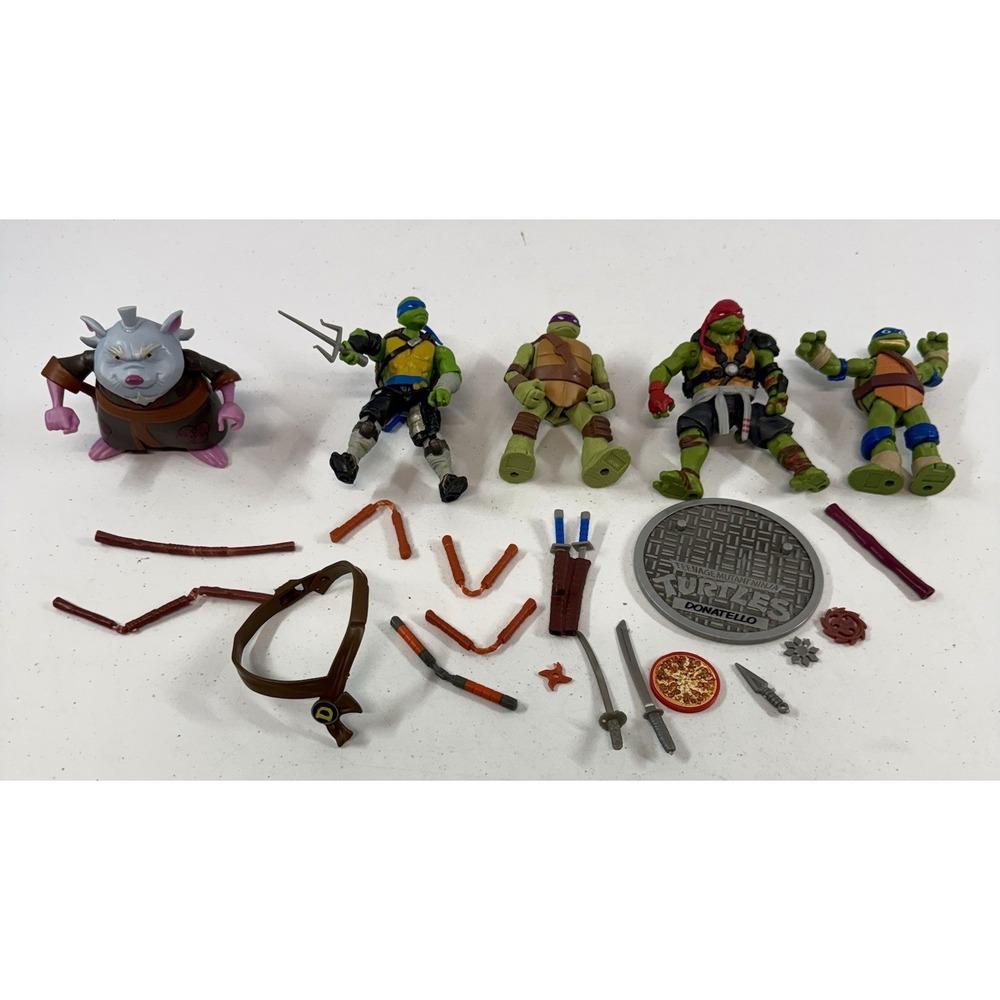 Teenage Mutant Ninja Turtles 5 Figures Lots Of Accessories Splinter Movie